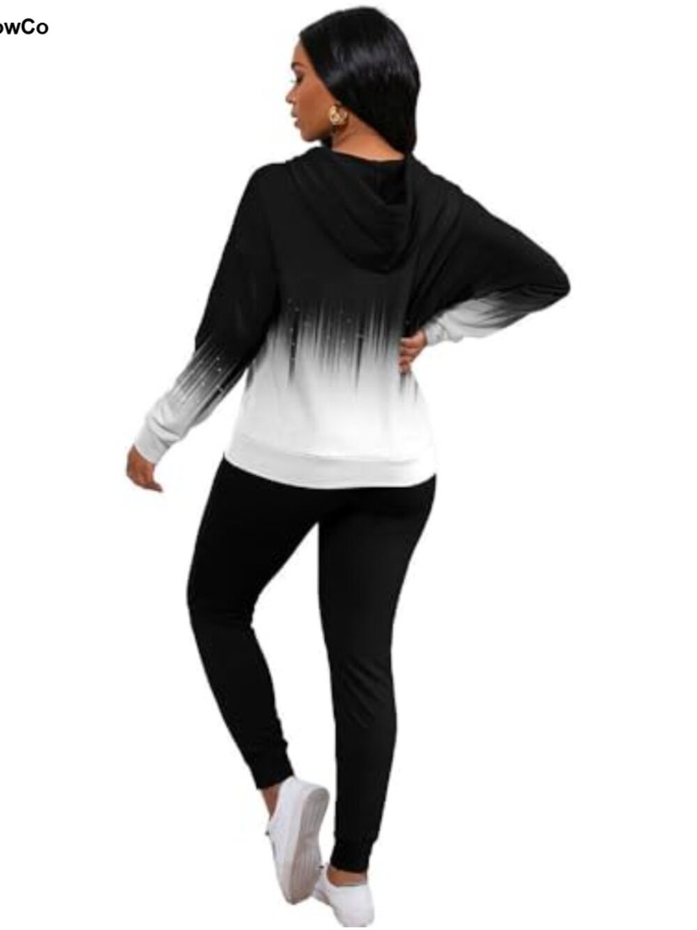 Women's 2 Piece Hoodie Tracksuit Jogger Set with Pockets - Picture 3 of 4